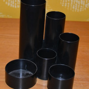 Beautiful vintage plastic utensil holder black 70s retro mid century shabby chic country style