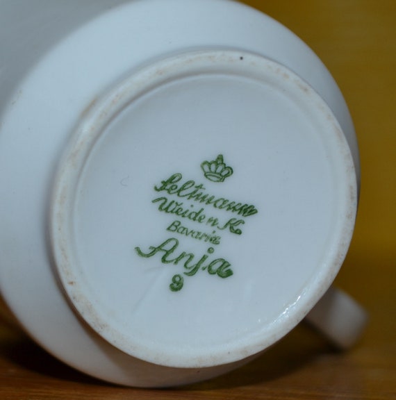 Vintage Milch & Zucker Set von Seltmann Weiden Weiß /Grün /Rot