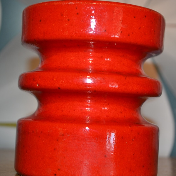 Vintage candlesticks Red 70s Ceramics