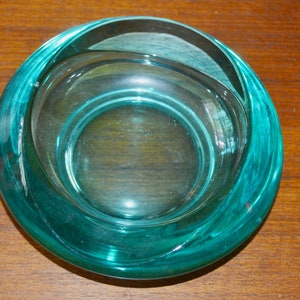Vintage Glass Ashtray Blue 70s Space Age Retro Mid Century Ashtray Shabby Chic Country Style