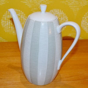 Beautiful ceramic vintage coffee pot white/grey 50s retro mid century shabby chic country style