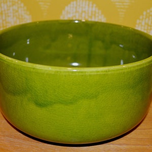Vintage Ceramic Bowl Green 70s Retro Design Mid Century Space Age Country Style Shabby Chic Seventies