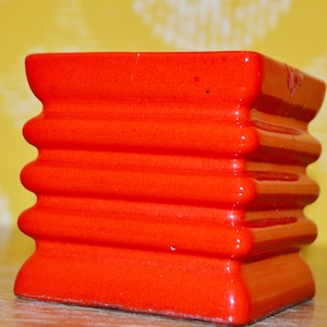 Vintage Kerzenständer Orange / Rot  70er Jahre  Keramik    Space Age    Retro  Mid Century Seventies