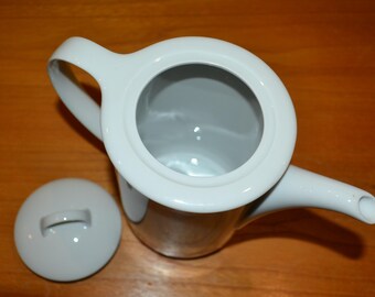ヴィンテージコーヒーポット 白/赤陶器 70年代レトロ ミッド