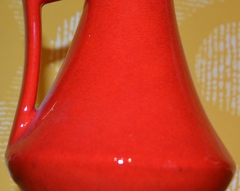 Vaso vintage in ceramica di Bay anni '70 rosso modello 44/20 WGK WGP retrò Mid Century Space Age