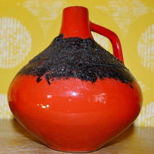 Vintage ceramic vase 70s Fat Lava 70s Seventies Retro Mid Century Shabby Chic Country House Style