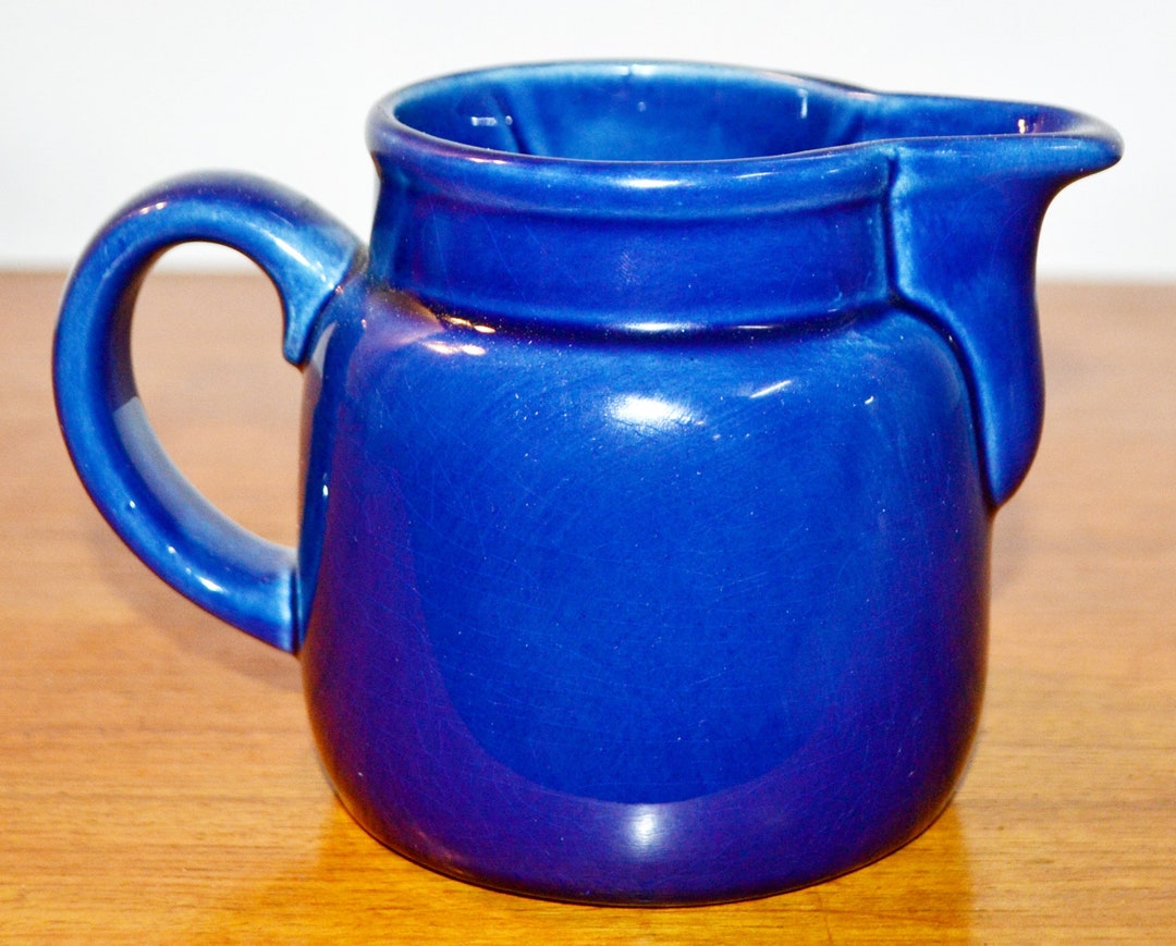 Vintage Ceramic Milk Jug Blue 70s Seventies Retro Mid Century Etsy