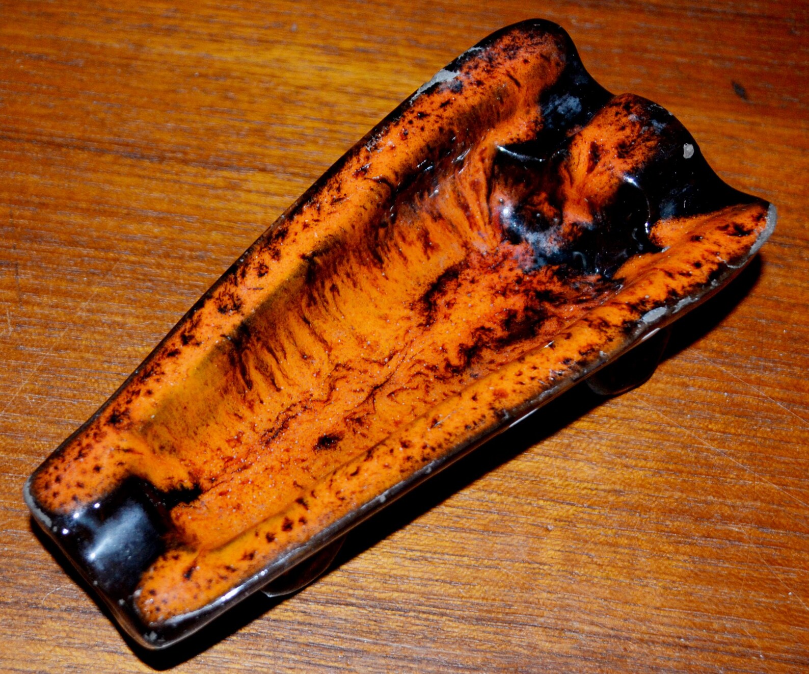 Vintage Ashtray Orange/black 70s Ashtray Retro Mid Century Etsy