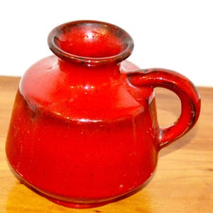 Vintage Ceramic Vase Red 70s Seventies Retro Design Mid Century Space Age