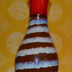 Vintage ceramic vase model 1410/30 70s orange/brown retro design fat lava mid century space age