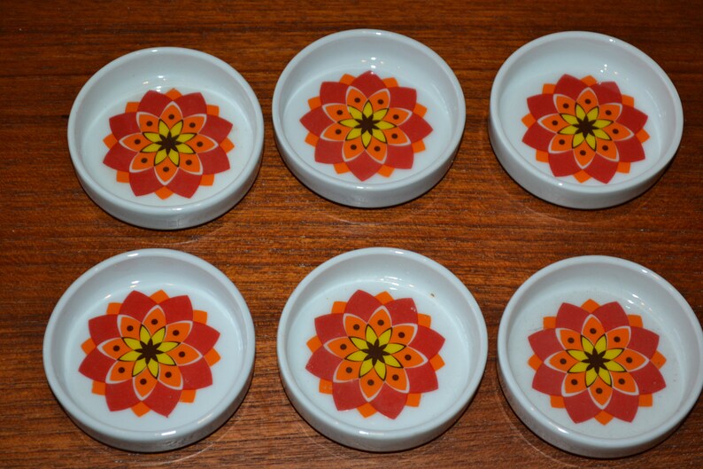Vintage Tea Bag Coasters 70s by Winterling Ceramic Porcelan Retro Mid Century