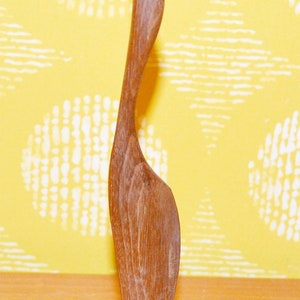 Vintage figure teak wood crane 60s brown retro mid century shabby chic country style fifties