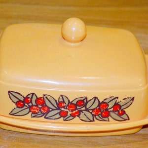 Beautiful vintage butter dish from EMSA Orange 70s plastic retro seventies mid century shabby chic country house style