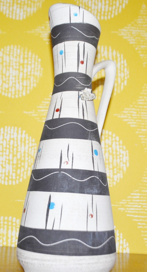 Vintage Keramik Vase 50er Jahre Retro Design Rockabilly Mid Century Space Age