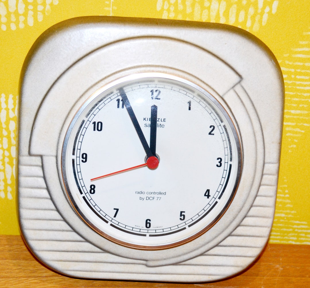 Vintage Ceramic Wall Clock by Kienzle White / Brown 70s Retro Etsy