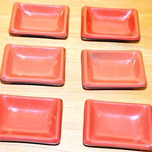 Vintage serving bowls set red ceramic mid century country house style 70s Mid Century Shabby Chic Seventies Retro