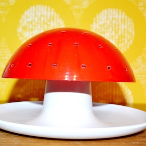 Vintage Party Mushroom TECO Space Age Tulip Foot White / Red Seventies Space Age Retro Design 70s Mid Century