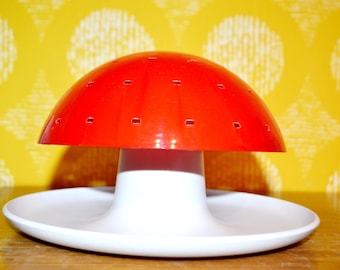 Vintage Party Mushroom TECO Space Age Tulip Foot White / Red Seventies Space Age Retro Design 70s Mid Century