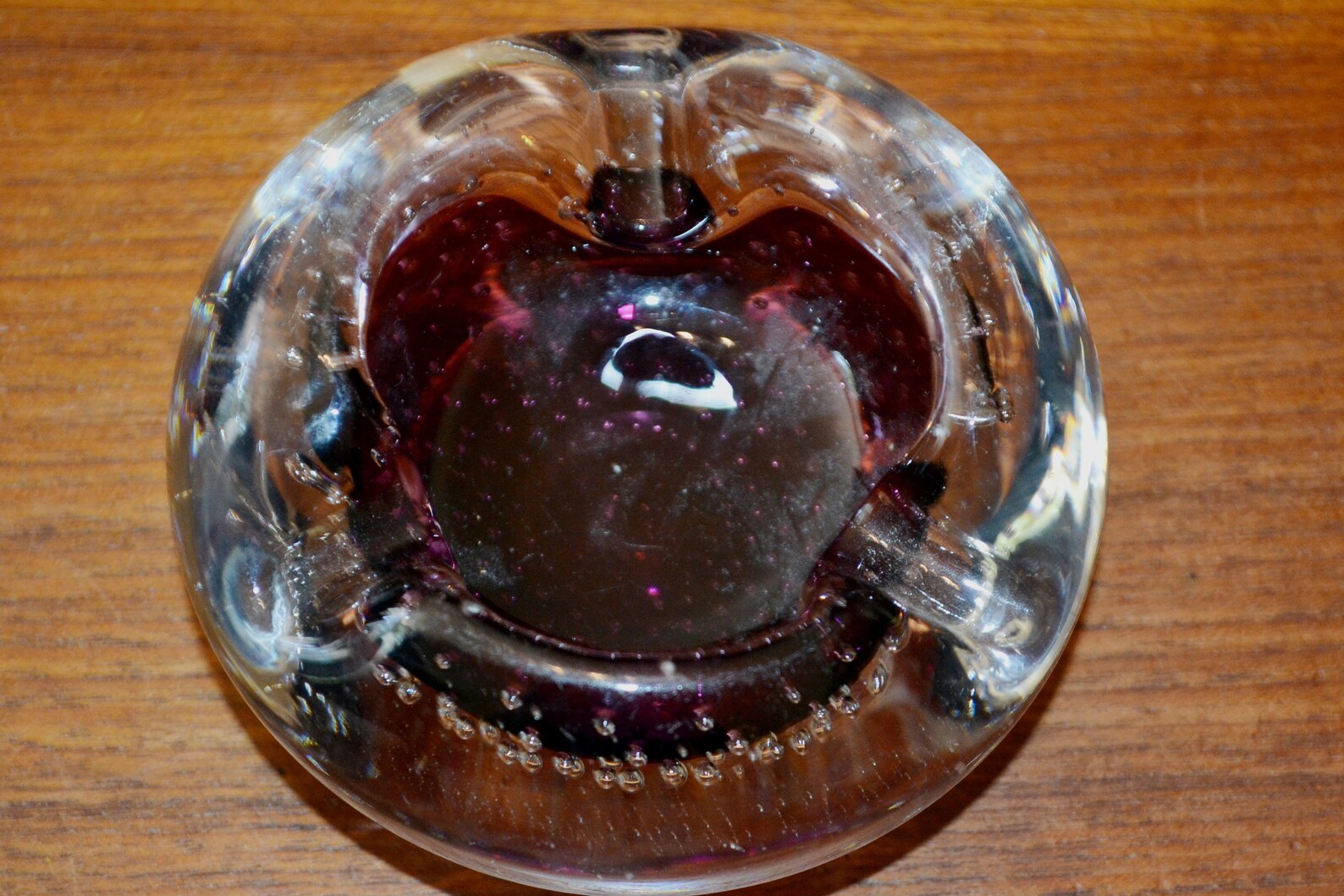 Vintage Ashtray Glass Purple 70s Mid Century Retro Space Age Etsy