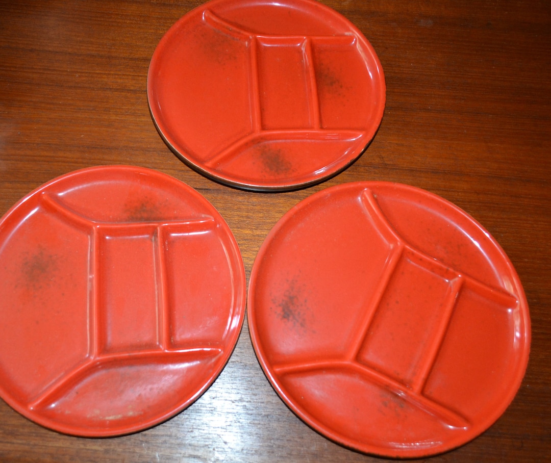 Vintage Barbeque Plate Set Ceramic BBQ or Fondue Plate Etsy