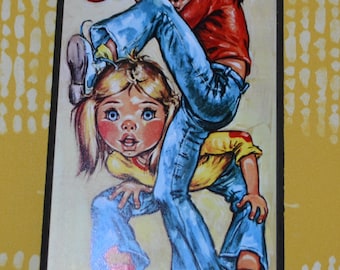 Vintage picture Jolylle Big Eyes New in original packaging 70s wall picture Wall Prints Big Eye Art Seventies Retro Mid Century