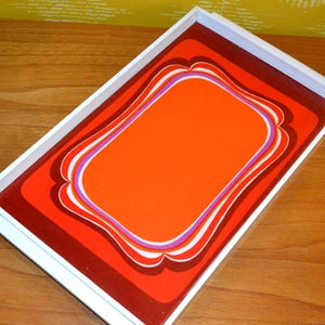 Vintage wooden tray with Resopal plate colorful 70s shabby chic retro mid century seventies