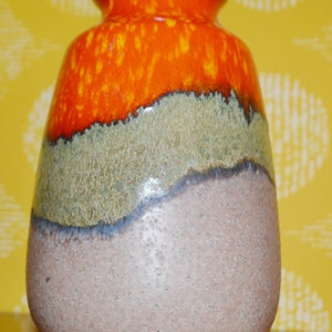 Vintage Fat Lava Vase Ceramic Orange 70s Mid Century Retro Space Age Modernist