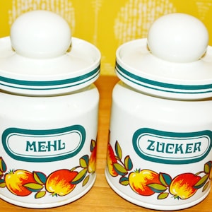 Vintage can set by Emsa 70s made of plastic Seventies Retro Mid Century Shabby Chic Country House Style