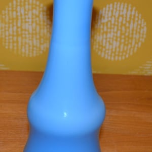 Vintage Glass Vase 70s Blue/White Overlay Glass Mid Century Retro Seventies Space Age