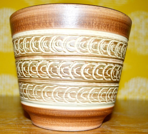 Vintage Dümler & Breiden Orange Green Ceramic Pot, Mid