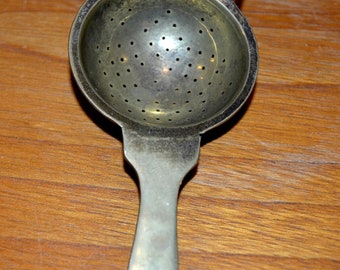 Vintage Delft Blue Floral Holland Tea Strainer With Porcelain