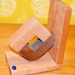 Vintage wooden bookend natural wood Made in Sweden 80s Vintage Design Mid Century Retro Bookends