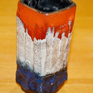 Vintage Ceramic Vase Blue 70s Seventies Retro Mid Century WGK WGP Space Age Shabby Chic Country Style