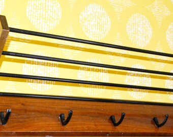 Vintage wooden wardrobe, brown/black, 80 cm, 1960s retro, mid-century rockabilly, shabby chic, country style, Danish design