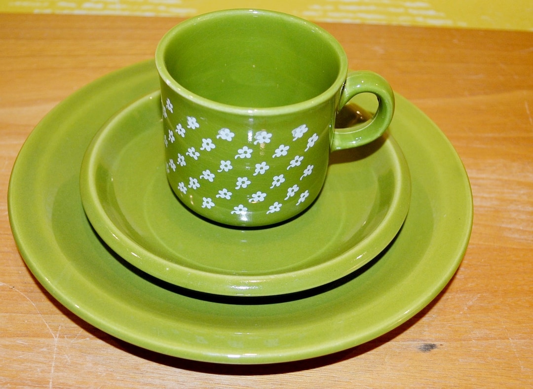 Vintage Södahl Ceramic Crockery Set DAISY Green/white Made in Denmark ...