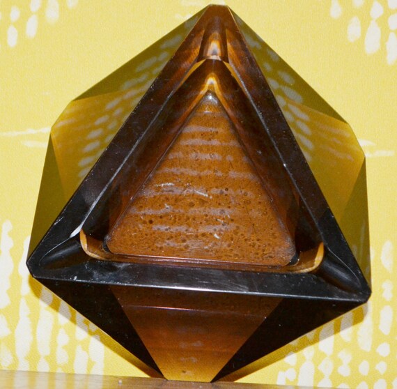 Vintage Ashtray Glass Purple 70s Mid Century Retro Space Age Etsy UK