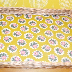 Vintage  Tablett  Korbgeflecht 70er Jahre Retro  Design  Wicker Chair  Retro  Mid Century Peacock Shabby Chic Landhausstil