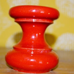 Vintage Ceramic Candlestick Red 70s Seventies Retro Mid Century Space Age WGK