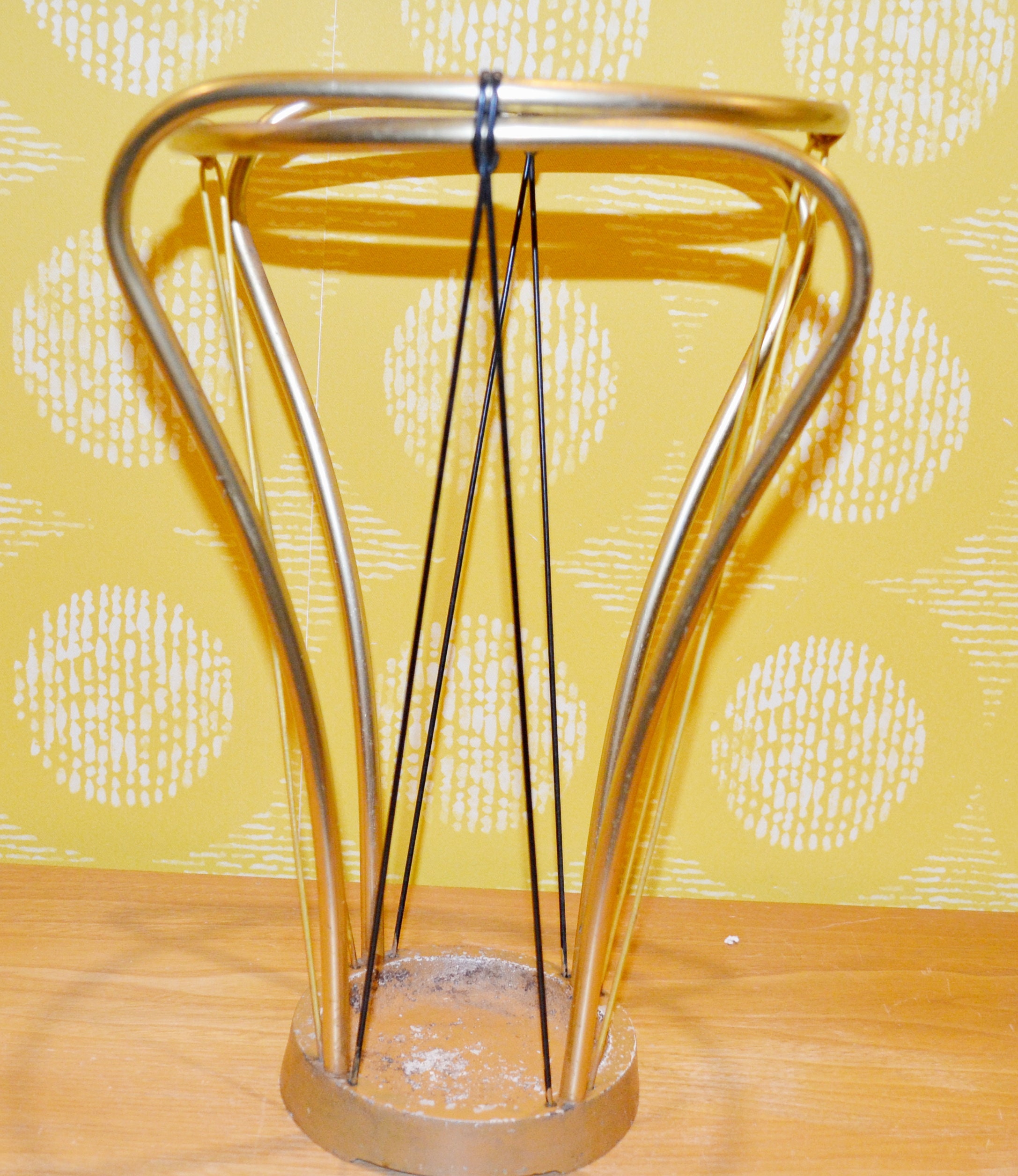 ヴィンテージ傘立て 真鍮 ゴールドカラー / ブラック レトロデザイン