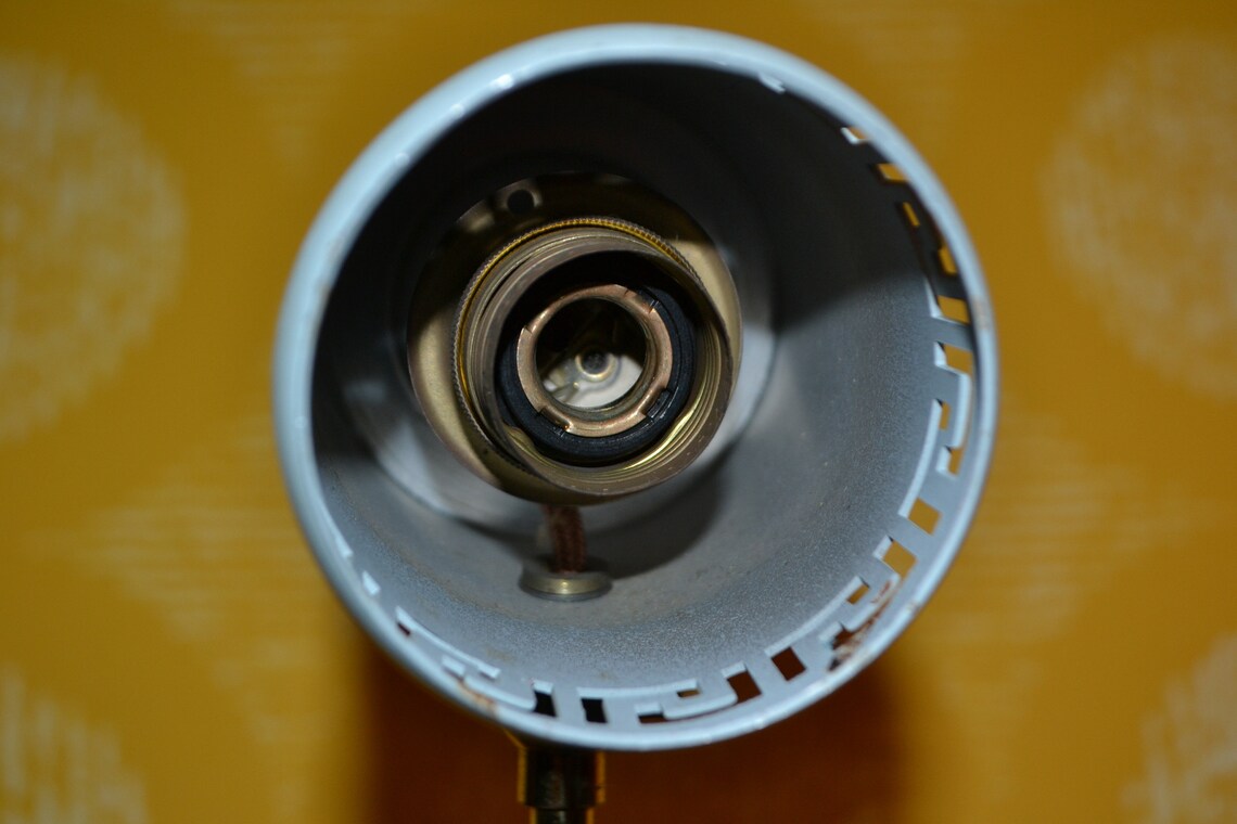 Vintage Tischlampe  Lampe Hellblau   Metal 50er Jahre  Fifties   Retro Vintage Mid Century Seventies  Space Age, foto 4 di 5