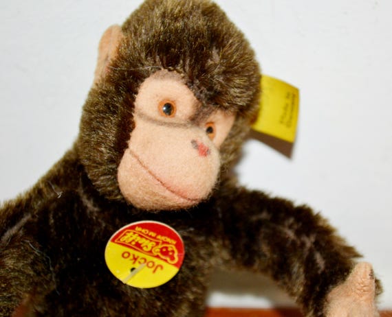 シュタイフのヴィンテージぬいぐるみ、かわいいおもちゃの猿ジョッコ