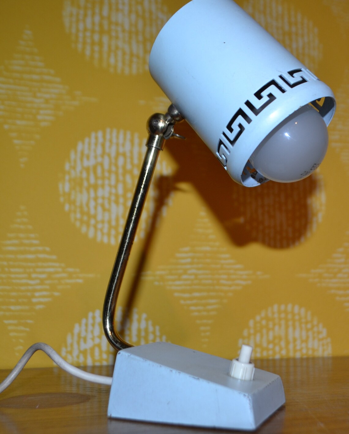 Vintage Tischlampe  Lampe Hellblau   Metal 50er Jahre  Fifties   Retro Vintage Mid Century Seventies  Space Age, foto 3 di 5