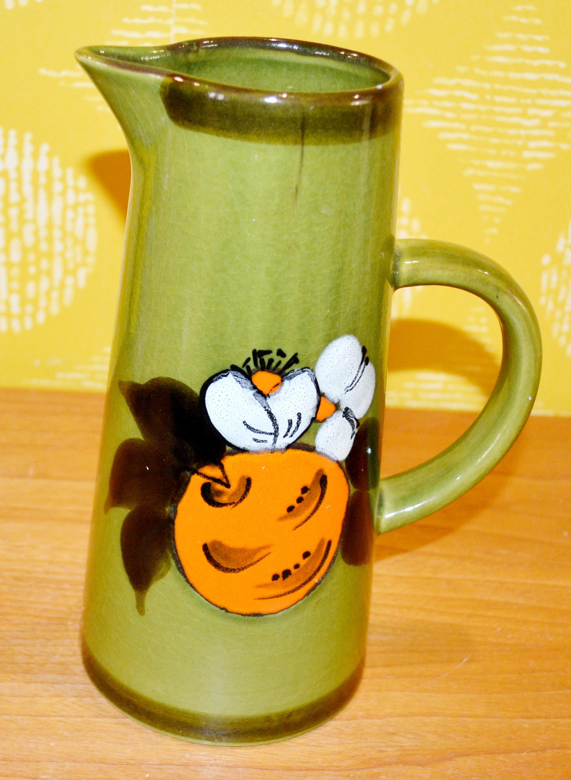 Carafe Pichet Vintage Orange Années 70 – Plastique – Déco Rétro