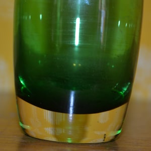 Vintage Glass Vase Green 70s Retro Design Mid Century Space Age Seventies