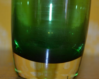 Vintage Glass Vase Green 70s Retro Design Mid Century Space Age Seventies