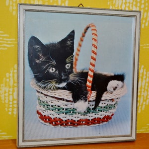 Vintage picture cat 50s Cats Retro Mid Century Retro Mid Century Shabby Chic Country style Art Animal Kitsch