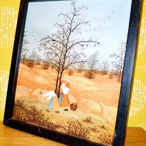 Vintage picture 70s Retro Mid Century Retro Mid Century Shabby Chic Country Style Art Kitsch