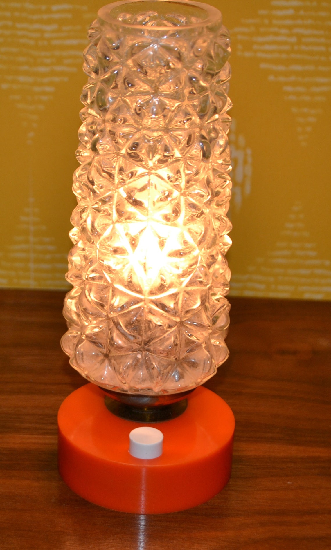 Vintage Tisch  Lampe Orange bubble glass   70er Jahre Seventies  Retro Lamb Rockabilly  Mid Century Space Age  Shabby Chic Landhausstil, foto 3 di 3
