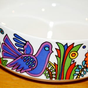 Vintage ceramic bowl by Villeroy and Boch Acapulco white/colored from the 70s Retro Mid Century Shabby Chic