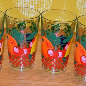 Vasos para beber, juego de 4 vasos de cristal vintage, juego de vasos de  colores de 10 onzas para agua, jugo, leche